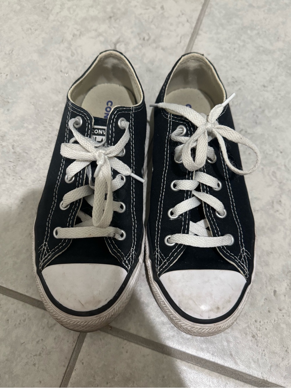Converse Black and White Low-Top Kids Sneakers
